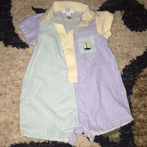 Crown and ivy sear sucker sail boat romper
